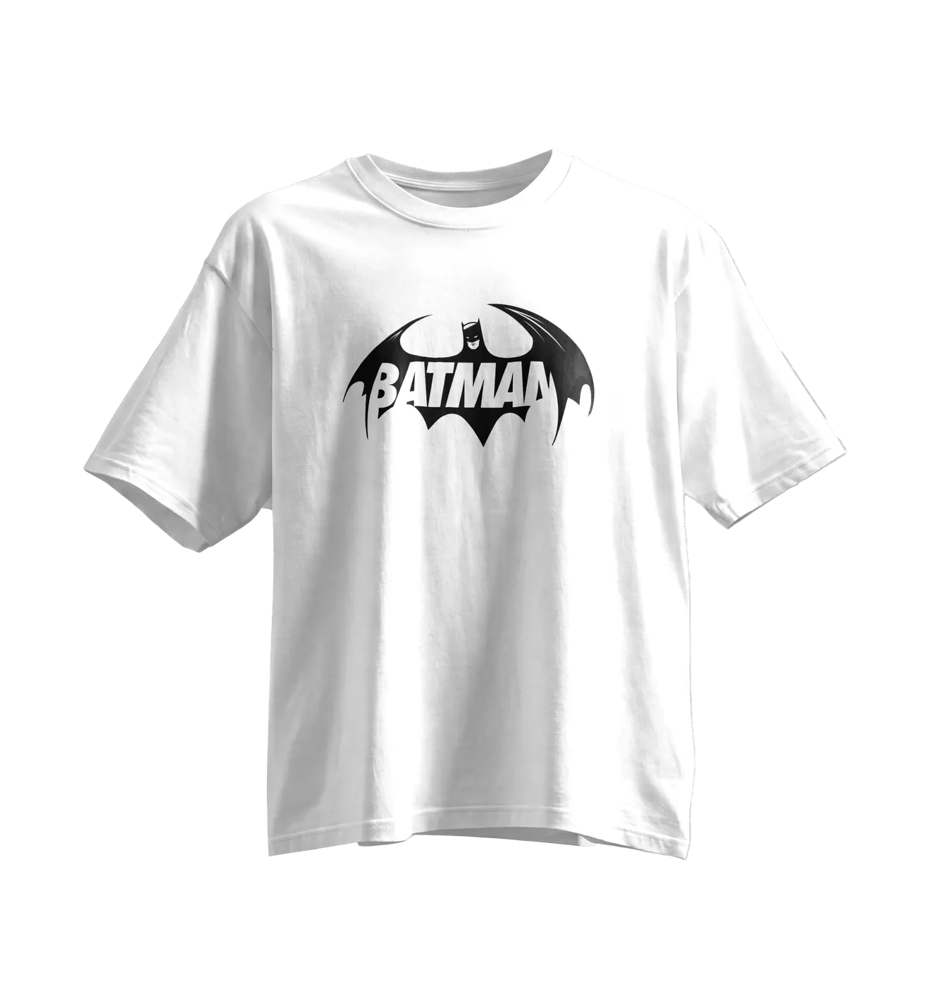 Batman Oversized Tee · White · Classic Logo