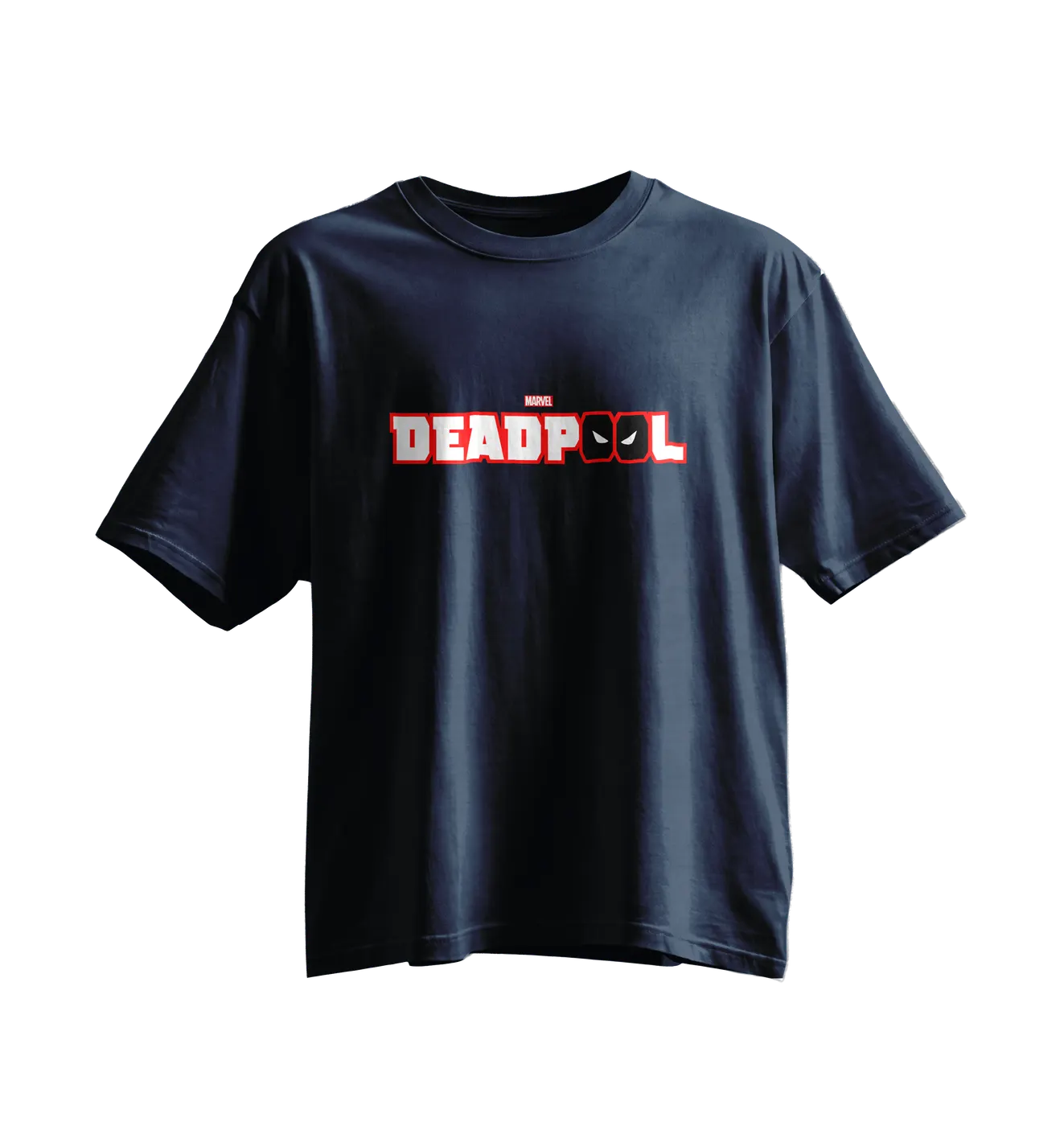 Deadpool Oversized Tee · Navy · Wordmark