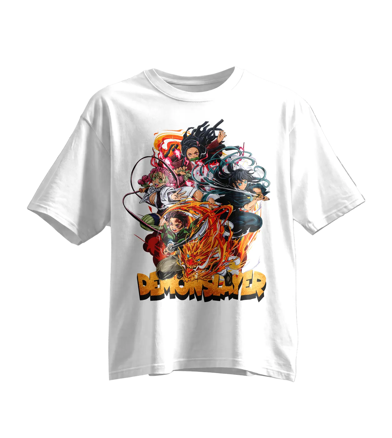 Demon Slayer Oversized Tee · White · Squad