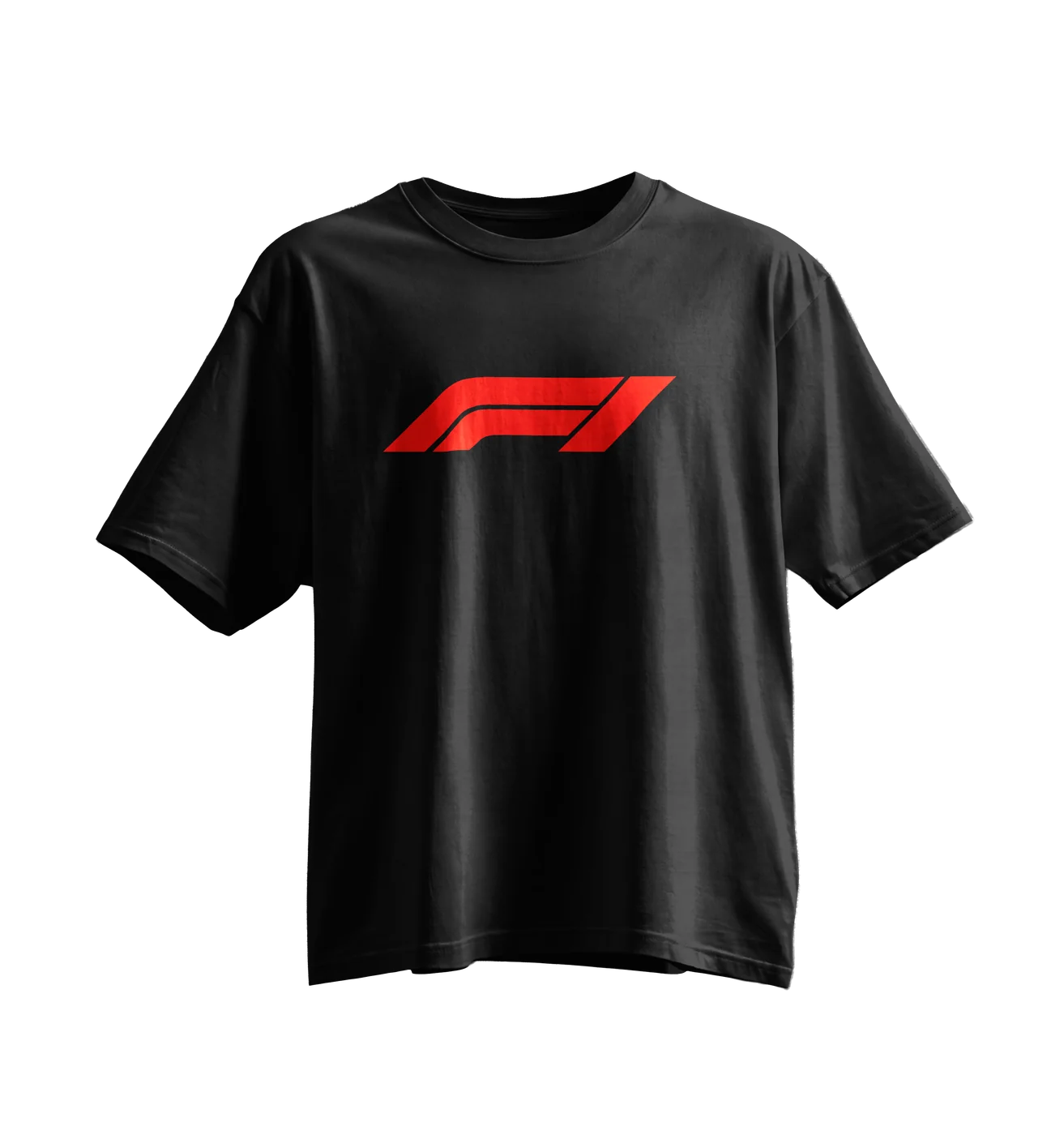 F1 Oversized Tee · Black · Red Print