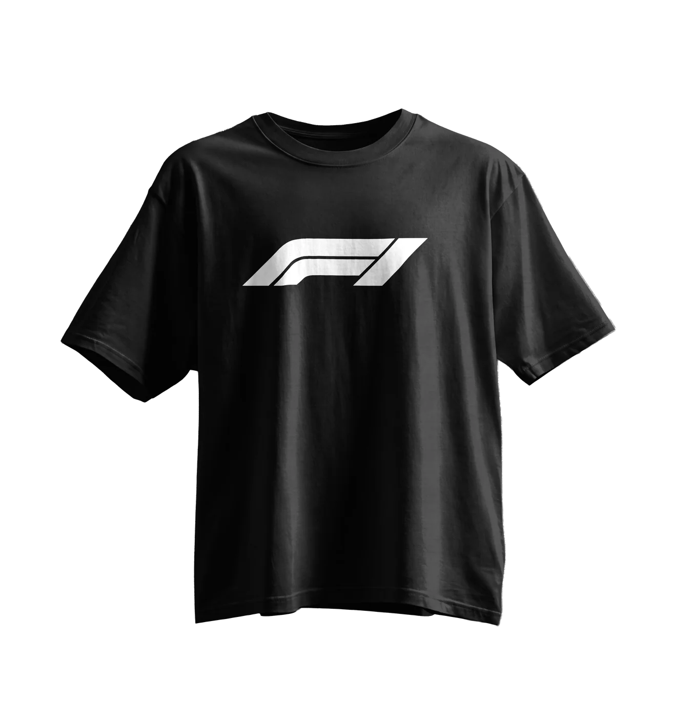 F1 Oversized Tee · Black · White Print