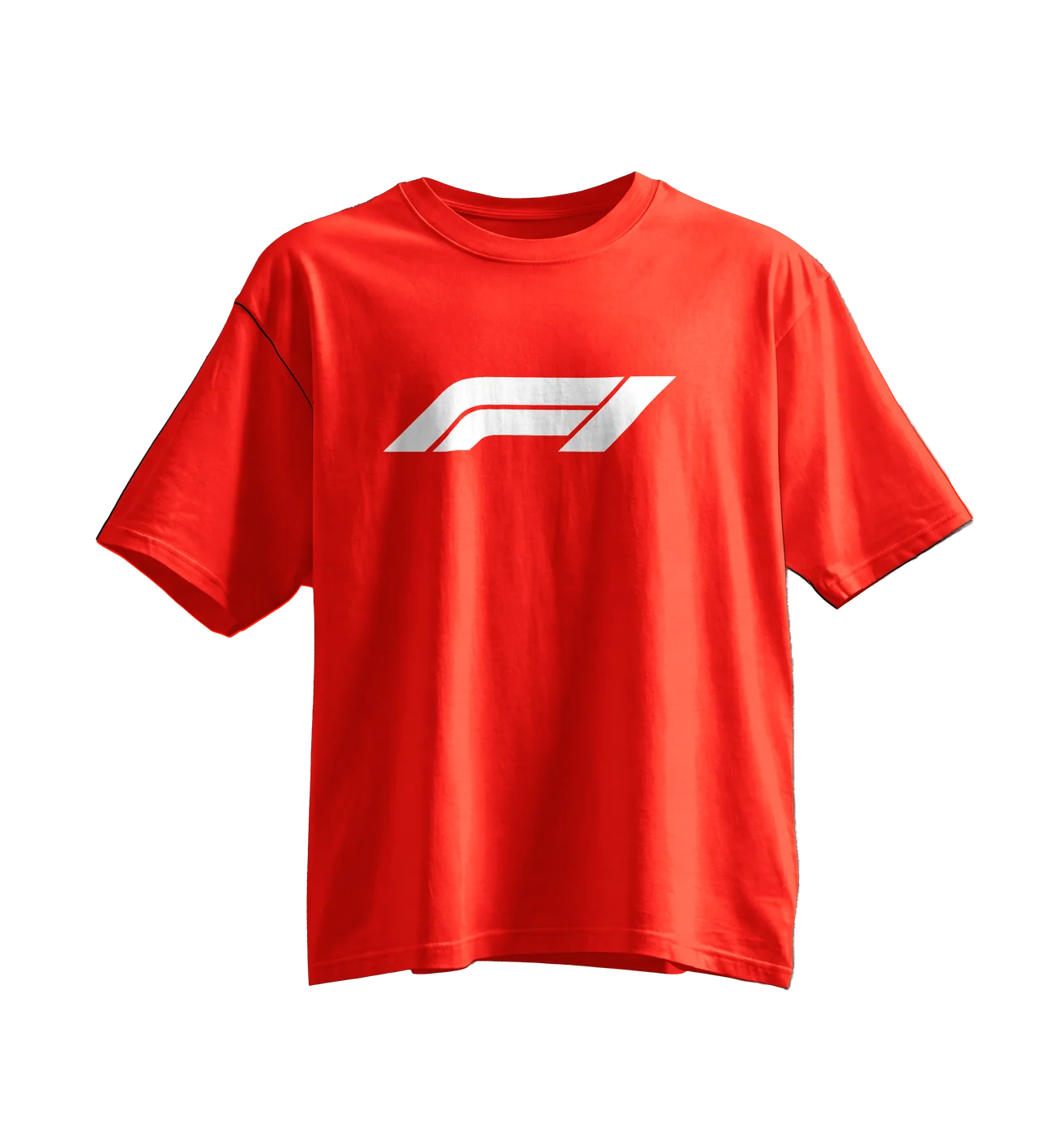 F1 Oversized Tee · Red · White Print