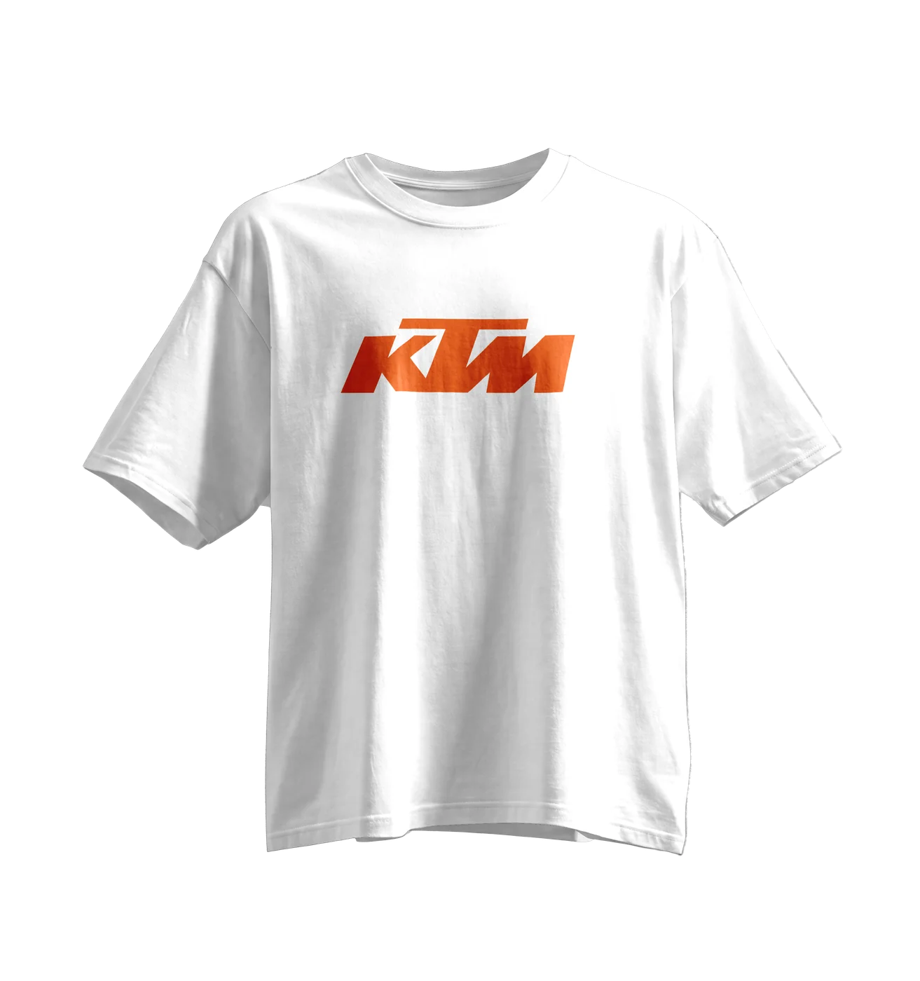 KTM Oversized Tee · White · Orange Print
