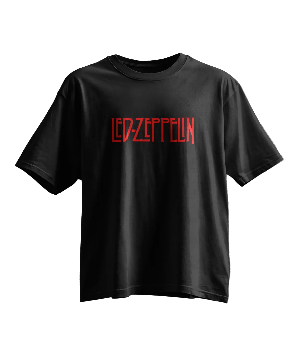Led Zeppelin Oversized Tee · Black · Red Print