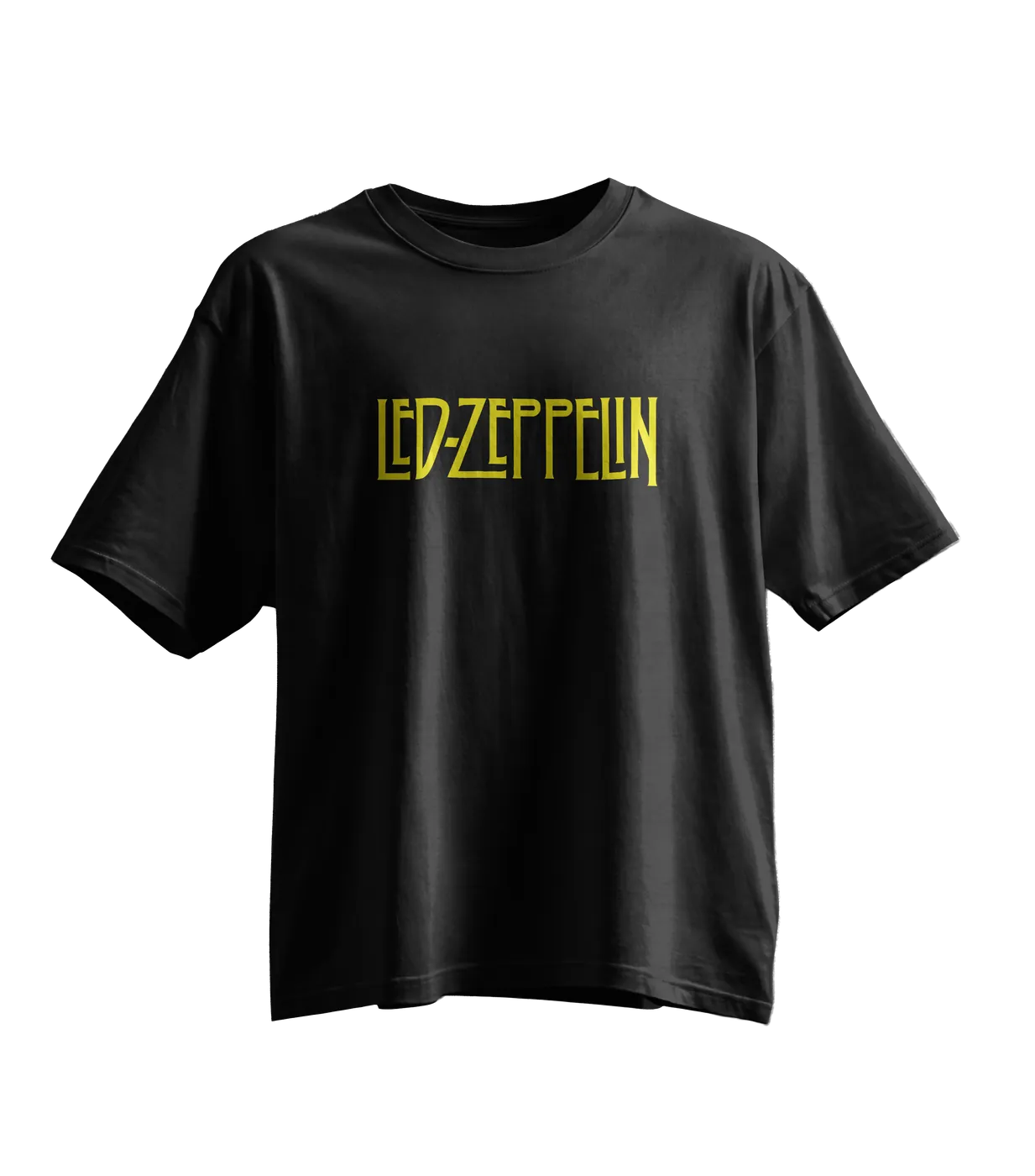 Led Zeppelin Oversized Tee · Black · Yellow Print