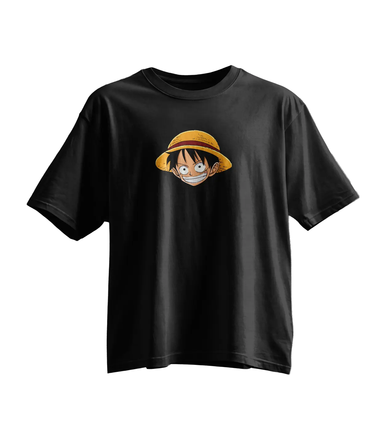 One Piece Oversized Tee · Black · Luffy Face