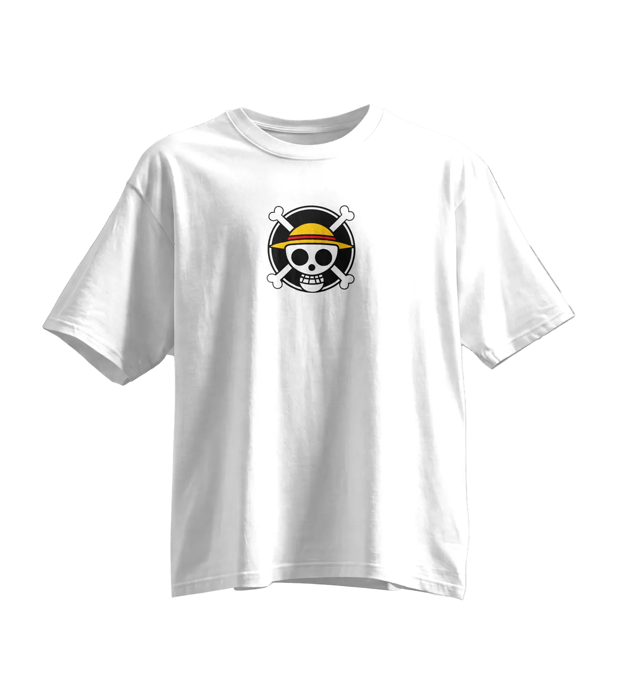 One Piece Oversized Tee · White · Jolly Roger
