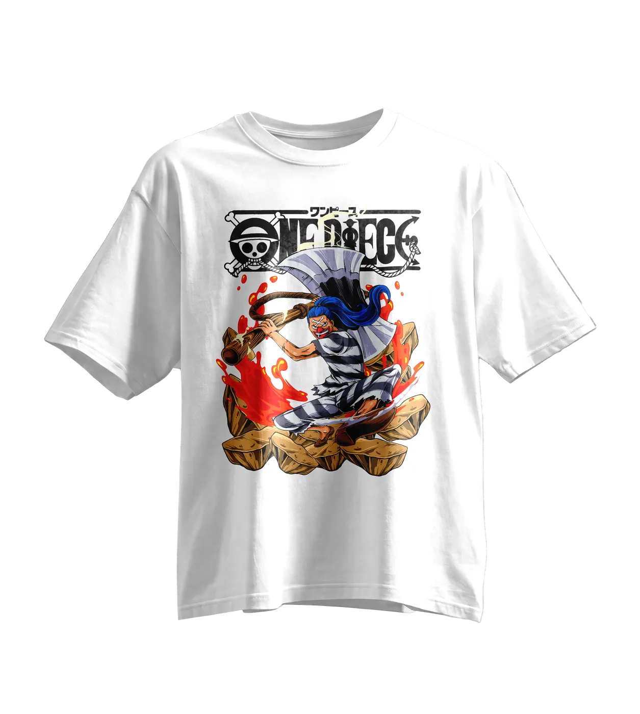 One Piece Oversized Tee · White · Axe
