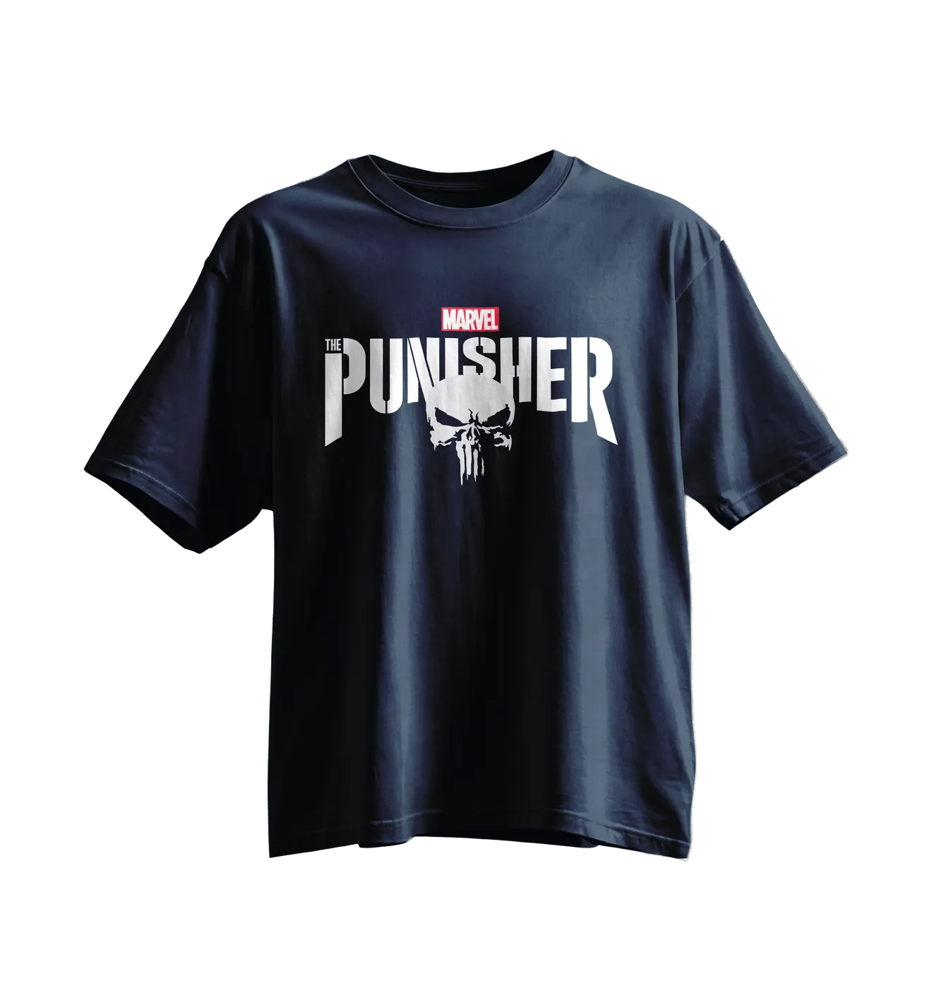 Punisher Oversized Tee · Navy · Wordmark