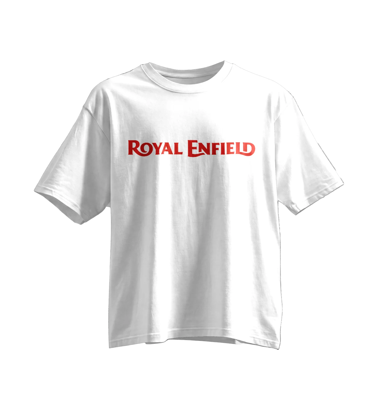 Royal Enfield Oversized Tee · White · Red Print