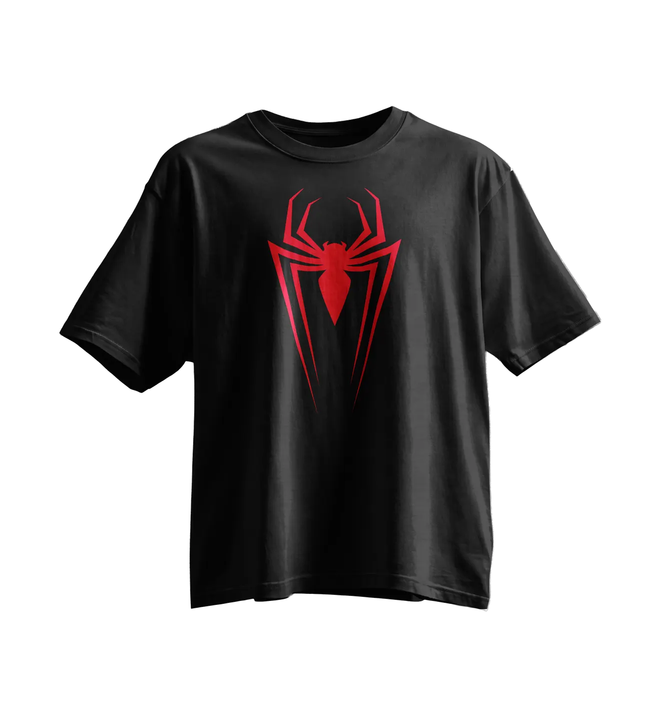Spider-Man Oversized Tee · Black · Red Print